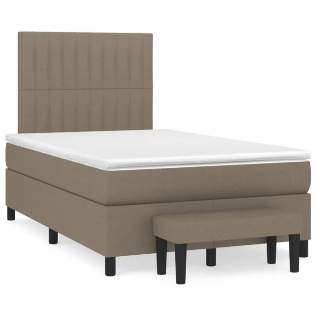 Sommier à lattes de lit avec matelas Taupe 120x200 cm Tissu