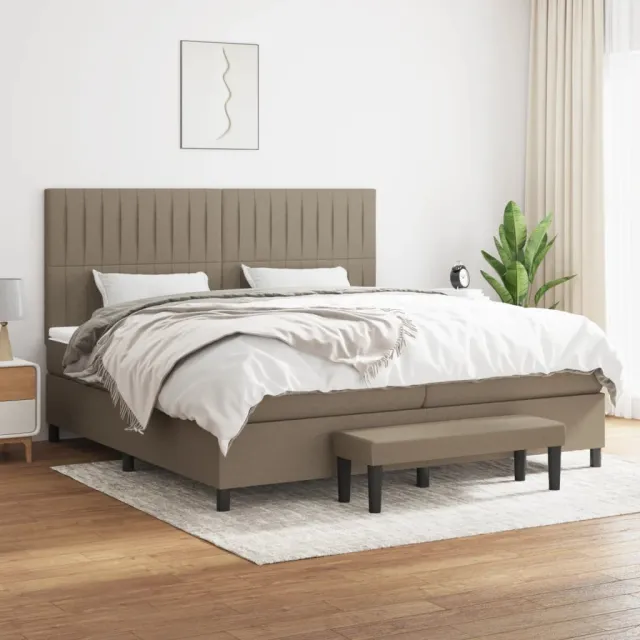 Sommier à lattes de lit avec matelas Taupe 200x200 cm Tissu