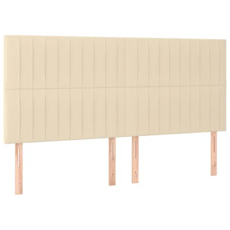 Sommier à lattes de lit avec matelas Crème 200x200 cm Tissu