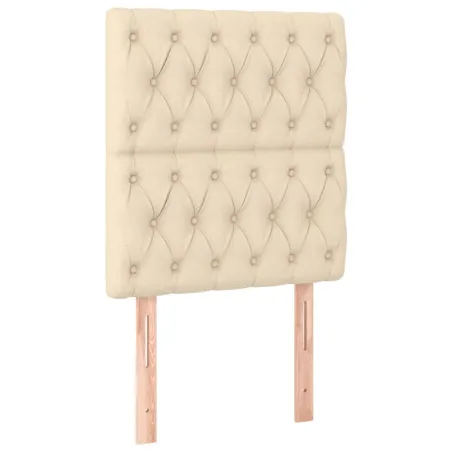 Sommier à lattes de lit avec matelas Crème 80x200 cm Tissu