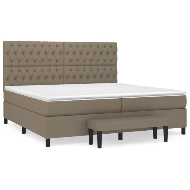 Sommier à lattes de lit avec matelas Taupe 200x200 cm Tissu