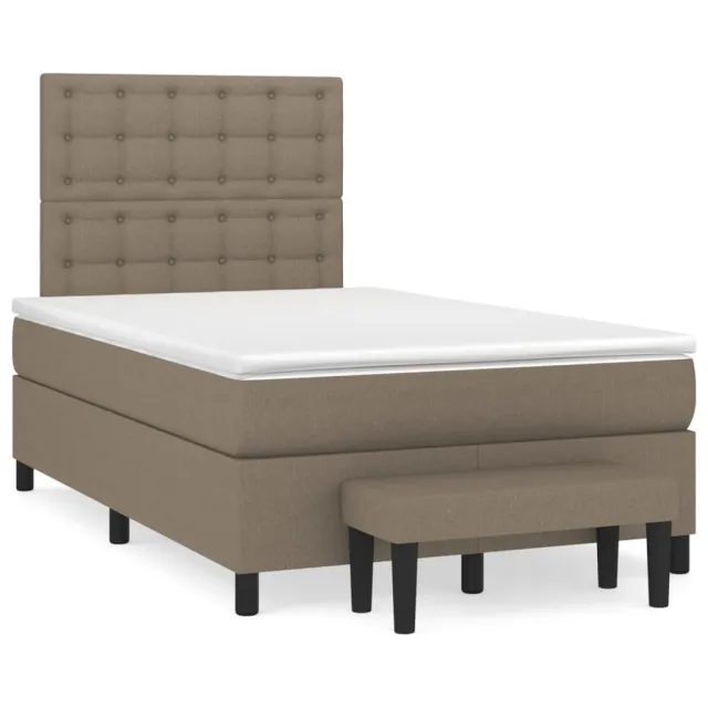 Sommier à lattes de lit avec matelas Taupe 120x200 cm Tissu