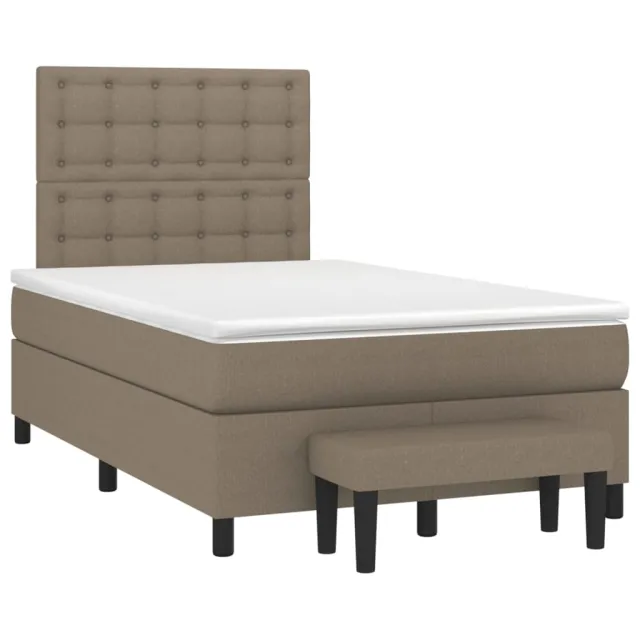 Sommier à lattes de lit avec matelas Taupe 120x200 cm Tissu