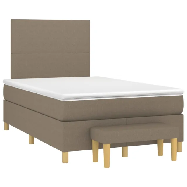 Sommier à lattes de lit avec matelas Taupe 120x200 cm Tissu