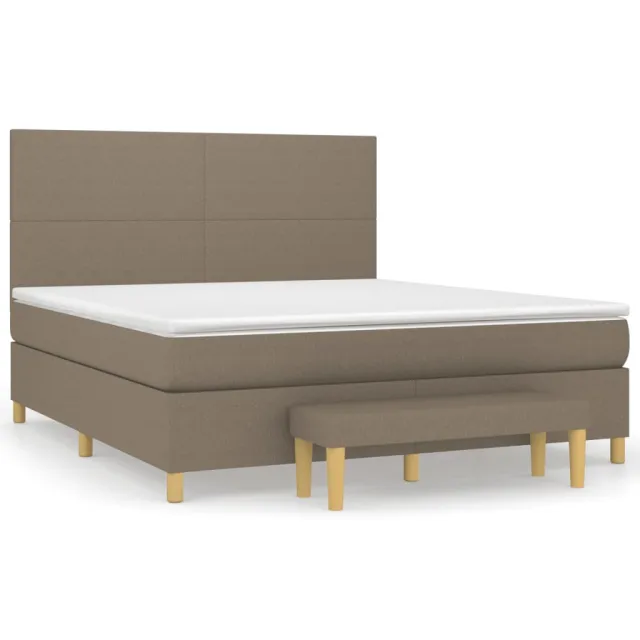 Sommier à lattes de lit avec matelas Taupe 180x200 cm Tissu