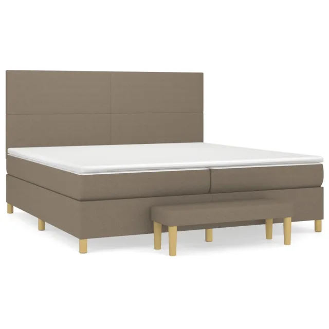 Sommier à lattes de lit avec matelas Taupe 200x200 cm Tissu