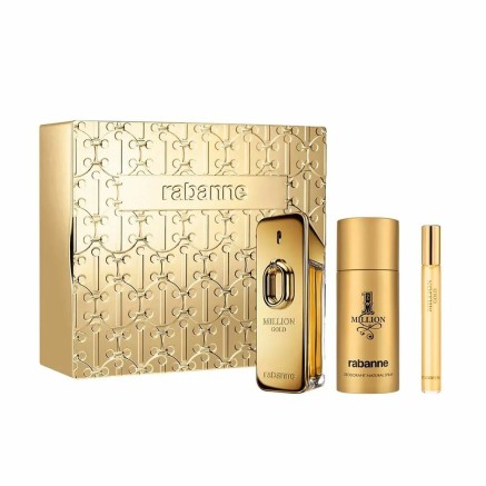 Set de Perfume Hombre Paco Rabanne Million Gold EDP 3 Piezas