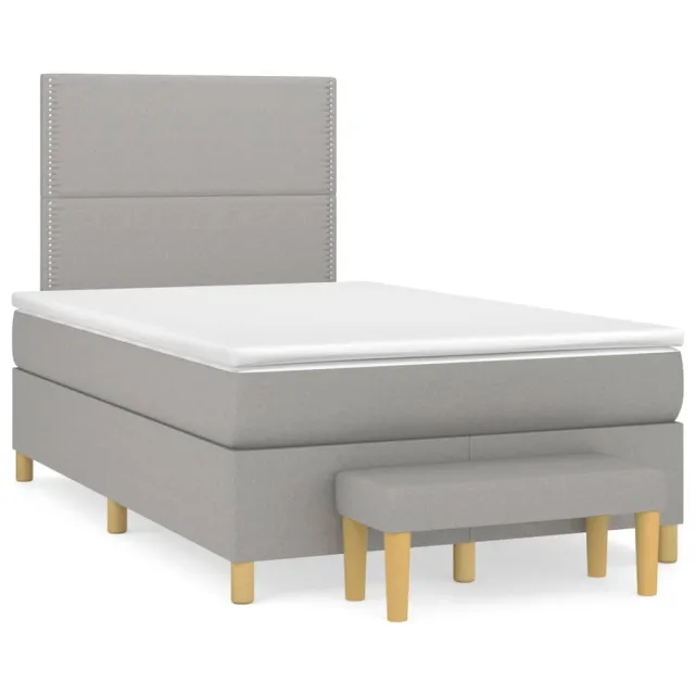 Sommier à lattes de lit avec matelas Gris clair 120x200cm Tissu