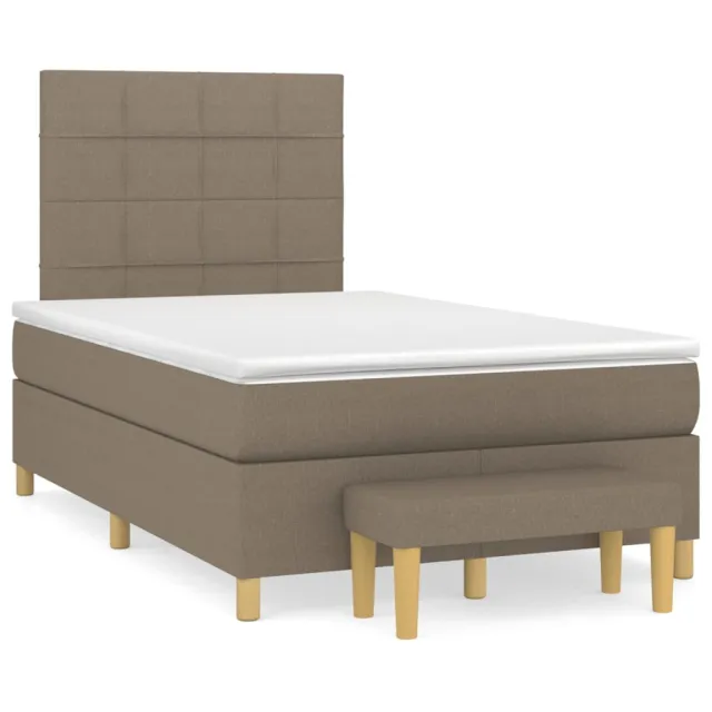Sommier à lattes de lit avec matelas Taupe 120x200 cm Tissu
