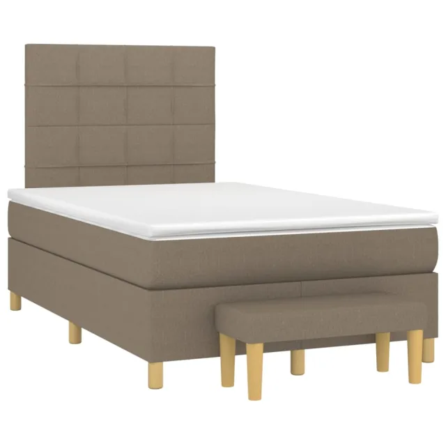 Sommier à lattes de lit avec matelas Taupe 120x200 cm Tissu