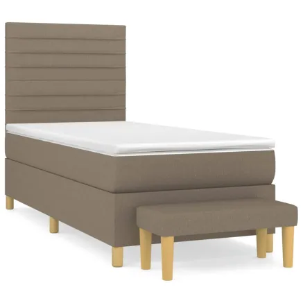 Sommier à lattes de lit avec matelas Taupe 80x200 cm Tissu 2