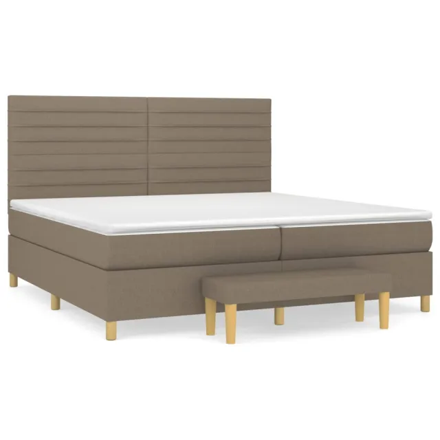 Sommier à lattes de lit avec matelas Taupe 200x200 cm Tissu