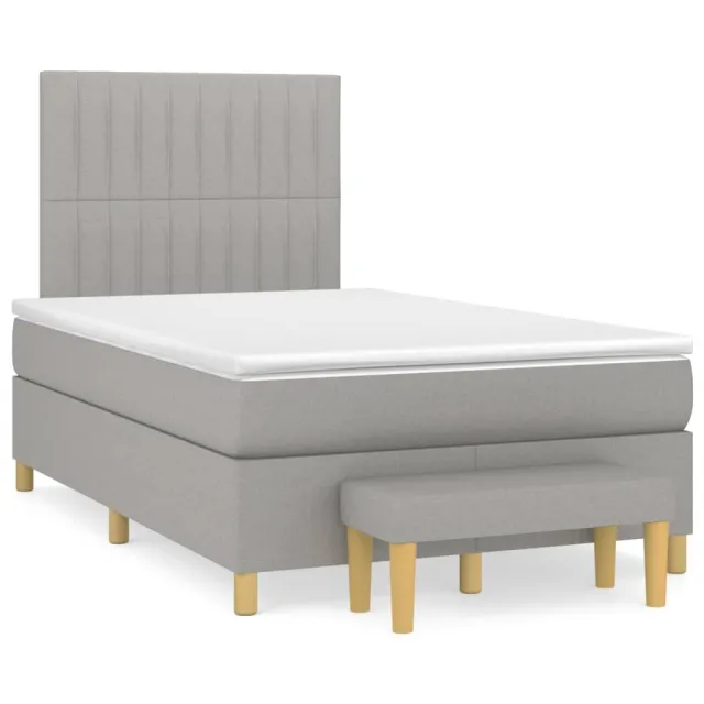 Sommier à lattes de lit avec matelas Gris clair 120x200cm Tissu