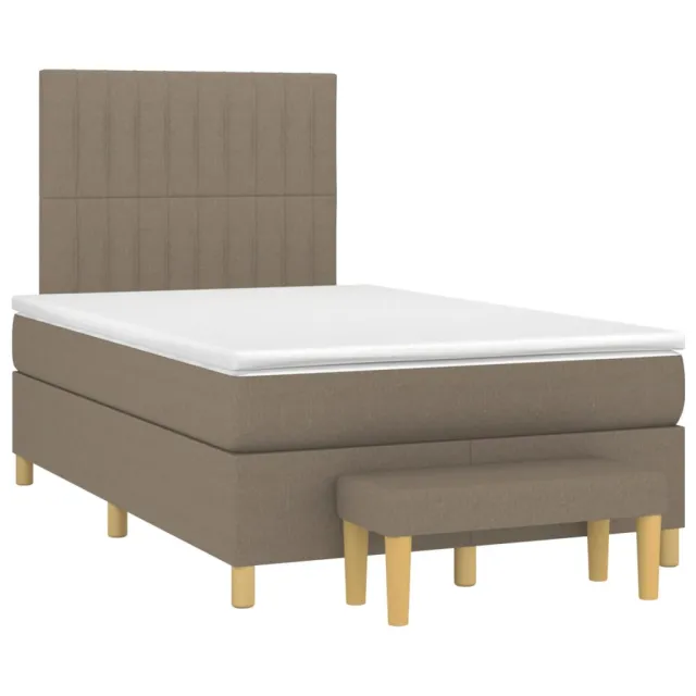 Sommier à lattes de lit avec matelas Taupe 120x200 cm Tissu