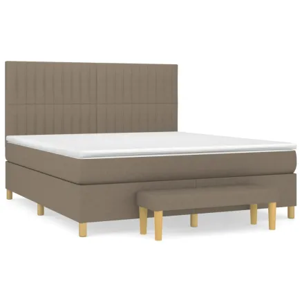 Sommier à lattes de lit avec matelas Taupe 180x200 cm Tissu 2