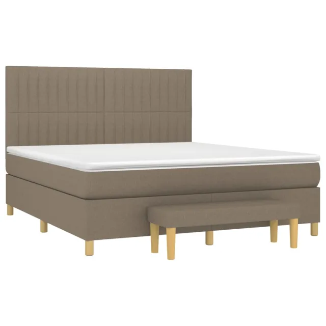 Sommier à lattes de lit avec matelas Taupe 180x200 cm Tissu