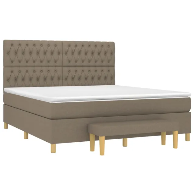 Sommier à lattes de lit avec matelas Taupe 180x200 cm Tissu
