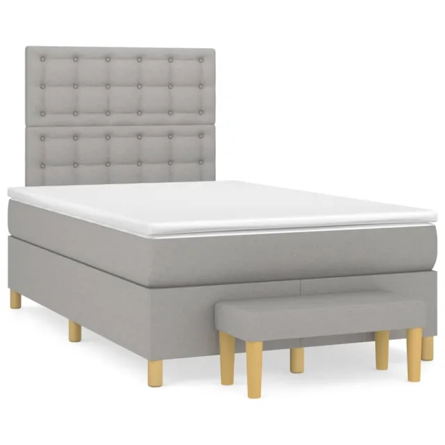 Sommier à lattes de lit avec matelas Gris clair 120x200cm Tissu
