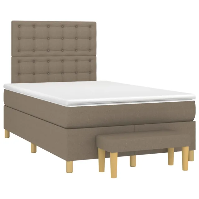 Sommier à lattes de lit avec matelas Taupe 120x200 cm Tissu