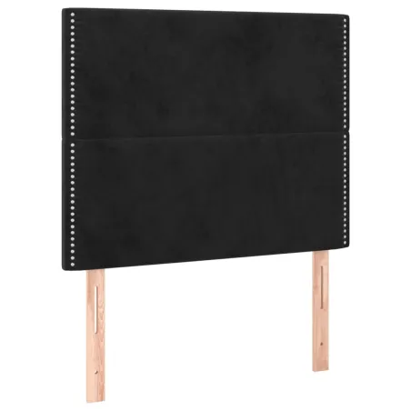 Sommier à lattes de lit et matelas Noir 80x200 cm Velours