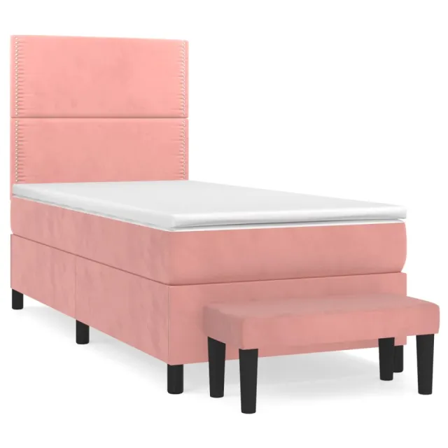Sommier à lattes de lit avec matelas Rose 90x200 cm Velours
