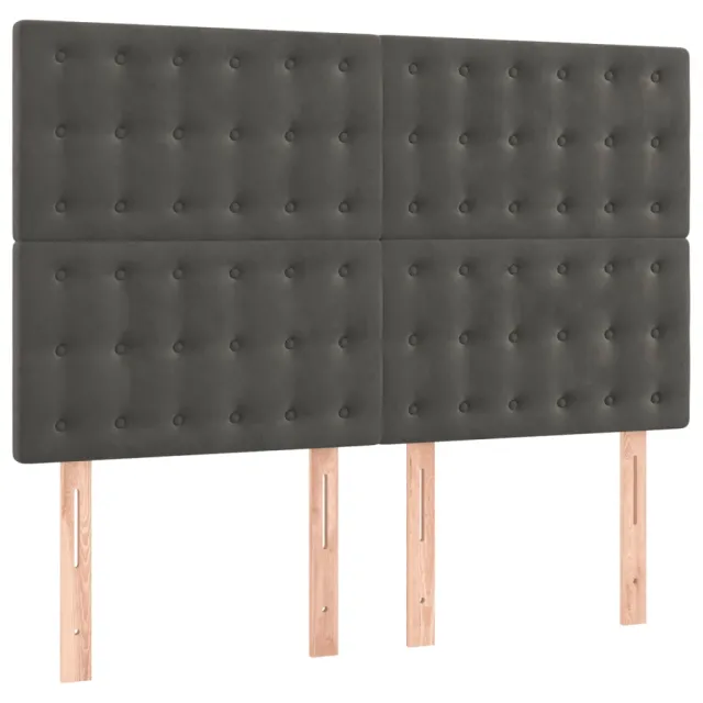 Sommier à lattes de lit et matelas Gris foncé 140x190cm Velours