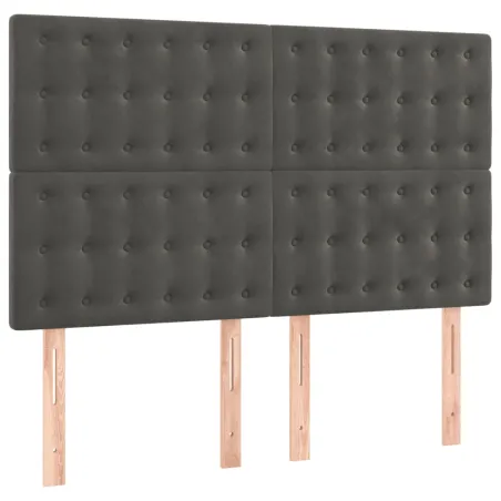 Sommier à lattes de lit et matelas Gris foncé 140x190cm Velours