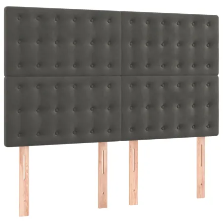 Sommier à lattes de lit et matelas Gris foncé 140x200cm Velours