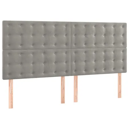 Sommier à lattes de lit et matelas Gris clair 160x200cm Velours