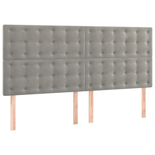 Sommier à lattes de lit et matelas Gris clair 200x200cm Velours