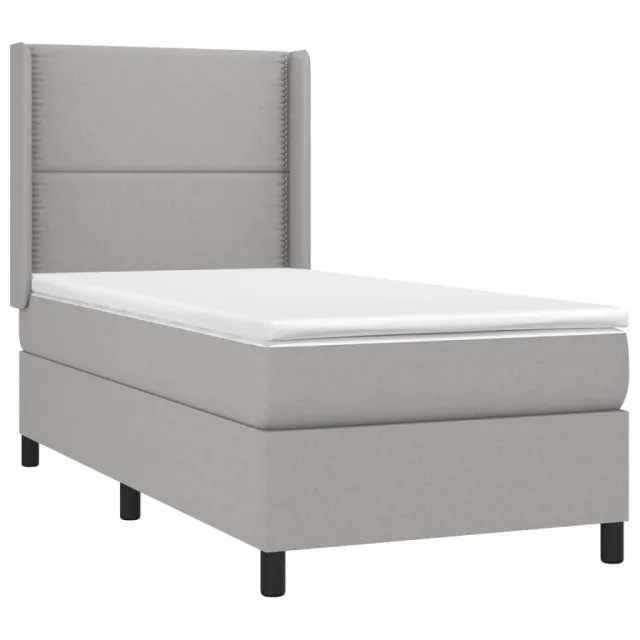 Sommier à lattes de lit matelas LED Gris clair 90x190cm Tissu