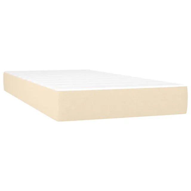 Sommier à lattes de lit matelas LED Crème 90x190 cm Tissu