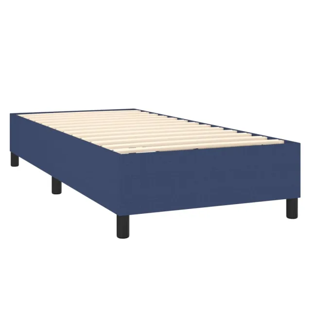 Sommier à lattes de lit matelas LED Bleu 100x200 cm Tissu