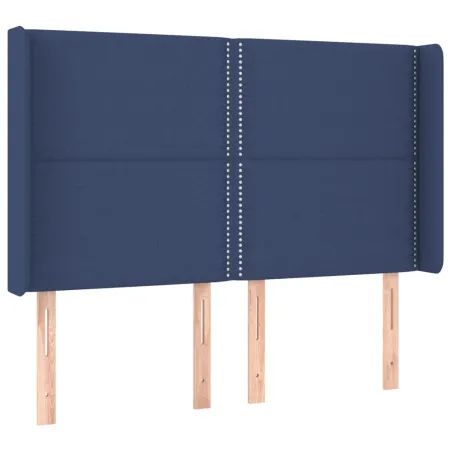 Sommier à lattes de lit matelas LED Bleu 140x190 cm Tissu