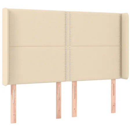 Sommier à lattes de lit matelas LED Crème 140x200 cm Tissu