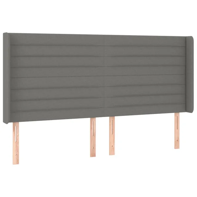 Sommier à lattes de lit matelas LED Gris foncé 200x200 cm Tissu