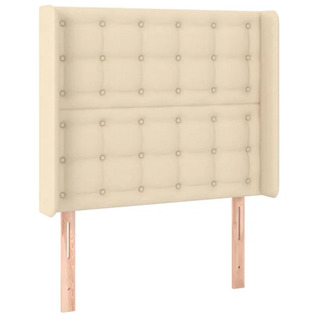 Sommier à lattes de lit matelas et LED Crème 100x200 cm Tissu
