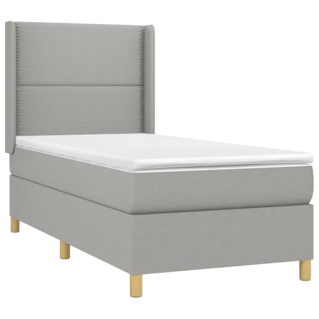 Sommier à lattes de lit matelas LED Gris clair 90x190cm Tissu