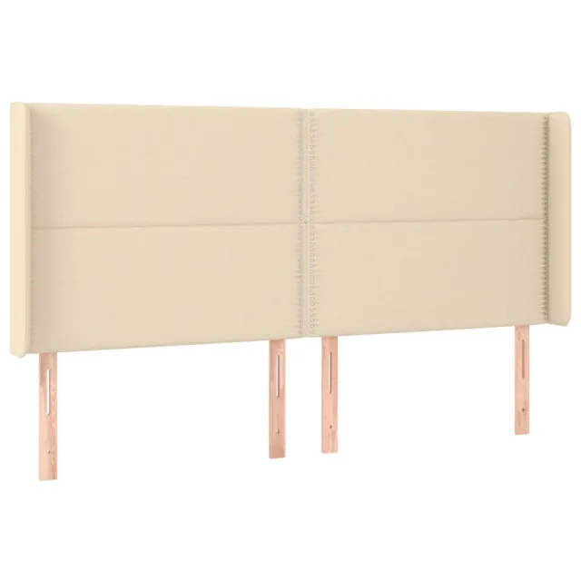 Sommier à lattes de lit matelas et LED Crème 200x200 cm Tissu