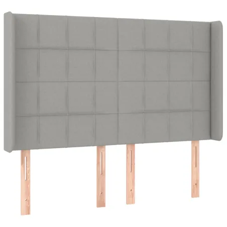 Sommier à lattes de lit et matelas et LED Gris clair 140x190 cm