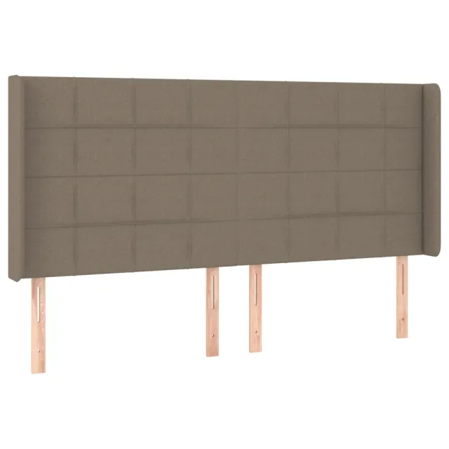 Sommier à lattes de lit matelas et LED Taupe 160x200 cm Tissu