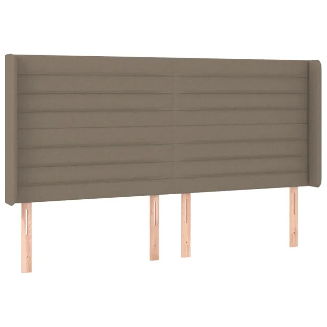 Sommier à lattes de lit matelas et LED Taupe 180x200 cm Tissu