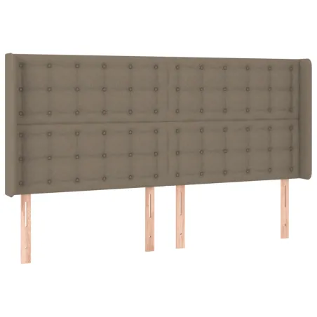 Sommier à lattes de lit matelas et LED Taupe 180x200 cm Tissu