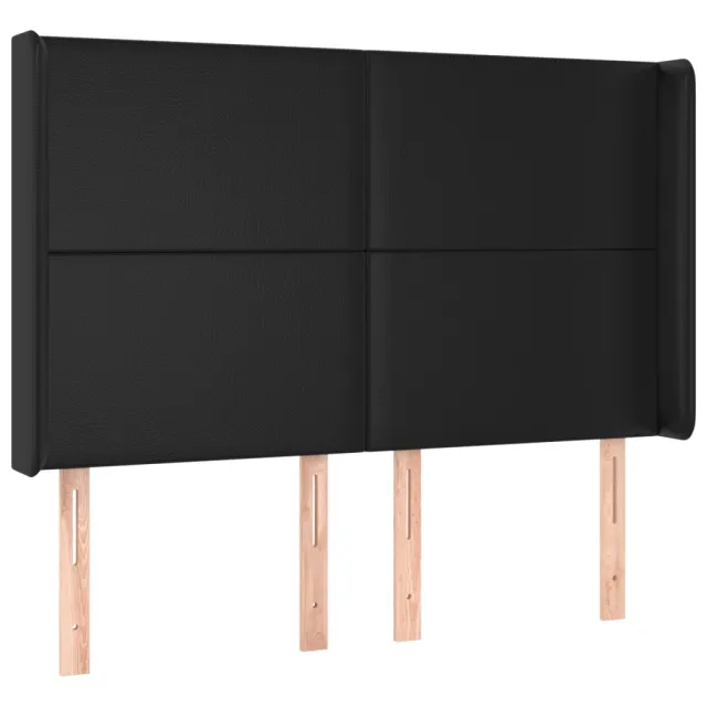 Sommier à lattes de lit matelas LED Noir 140x190cm Similicuir