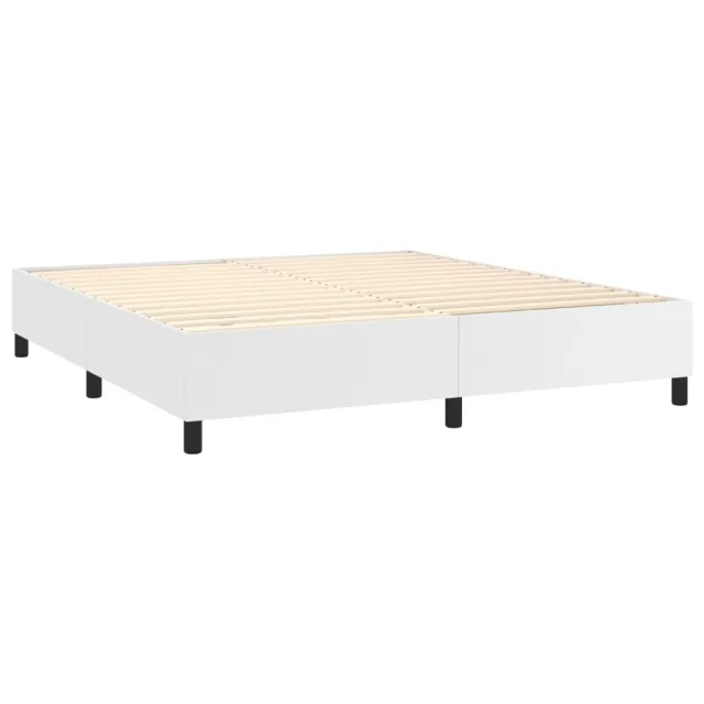 Sommier à lattes de lit matelas LED Blanc 160x200 cm Similicuir
