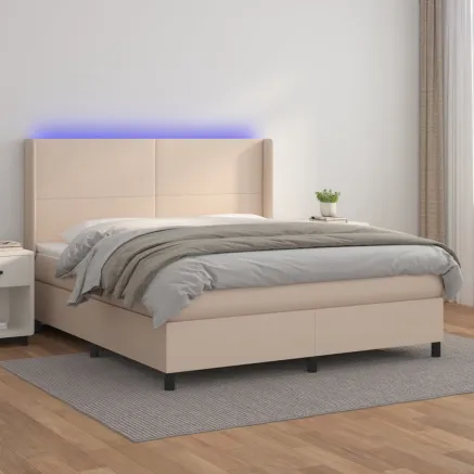 Sommier à lattes de lit matelas LED Cappuccino 160x200 cm
