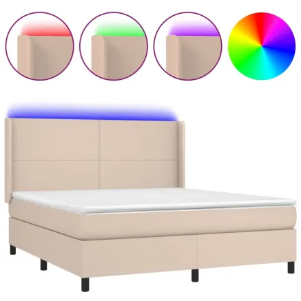 Sommier à lattes de lit matelas LED Cappuccino 160x200 cm 2