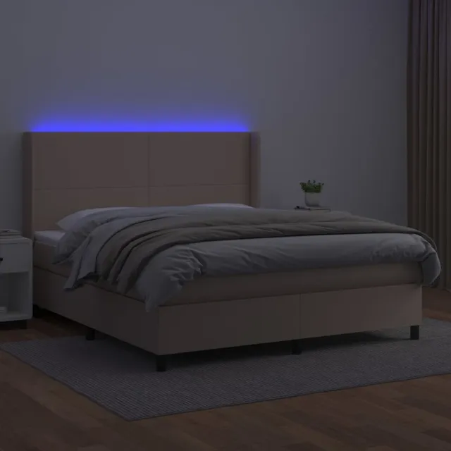 Sommier à lattes de lit matelas LED Cappuccino 160x200 cm