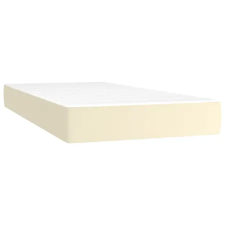 Sommier à lattes de lit matelas LED Crème 200x200 cm Similicuir