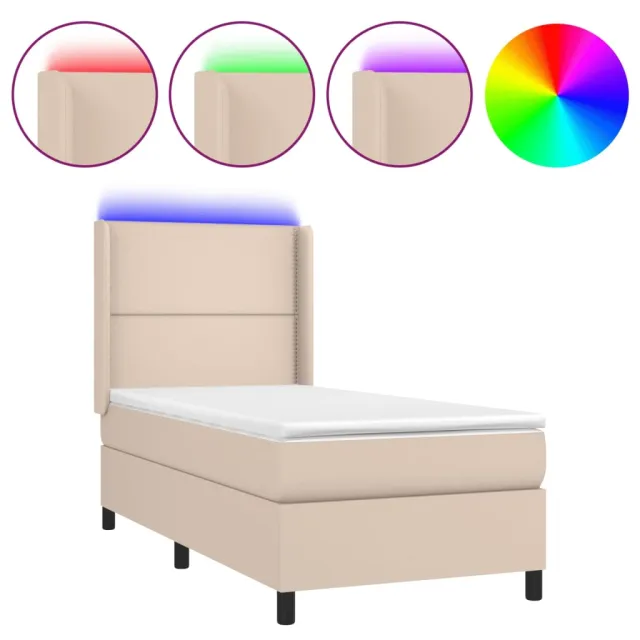 Sommier à lattes de lit matelas LED Cappuccino 90x190cm